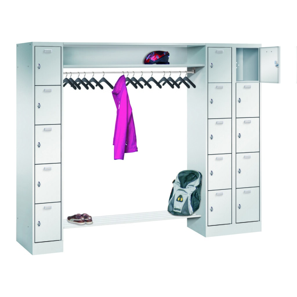 Armadio guardaroba ad ante PAVOY, 1 x 5 scomparti + 1 x 10 scomparti, serratura a chiavistello, HxLxP 1.950 x 2.250 x 500 mm, larghezza scomparti 300 mm Immagine del prodotto: Armadio guardaroba ad ante PAVOY, 1 x 5 scomparti + 1 x 10 scomparti, serratura a chiavistello, HxLxP 1.950 x 2.250 x 500 mm, larghezza scomparti 300 mm
