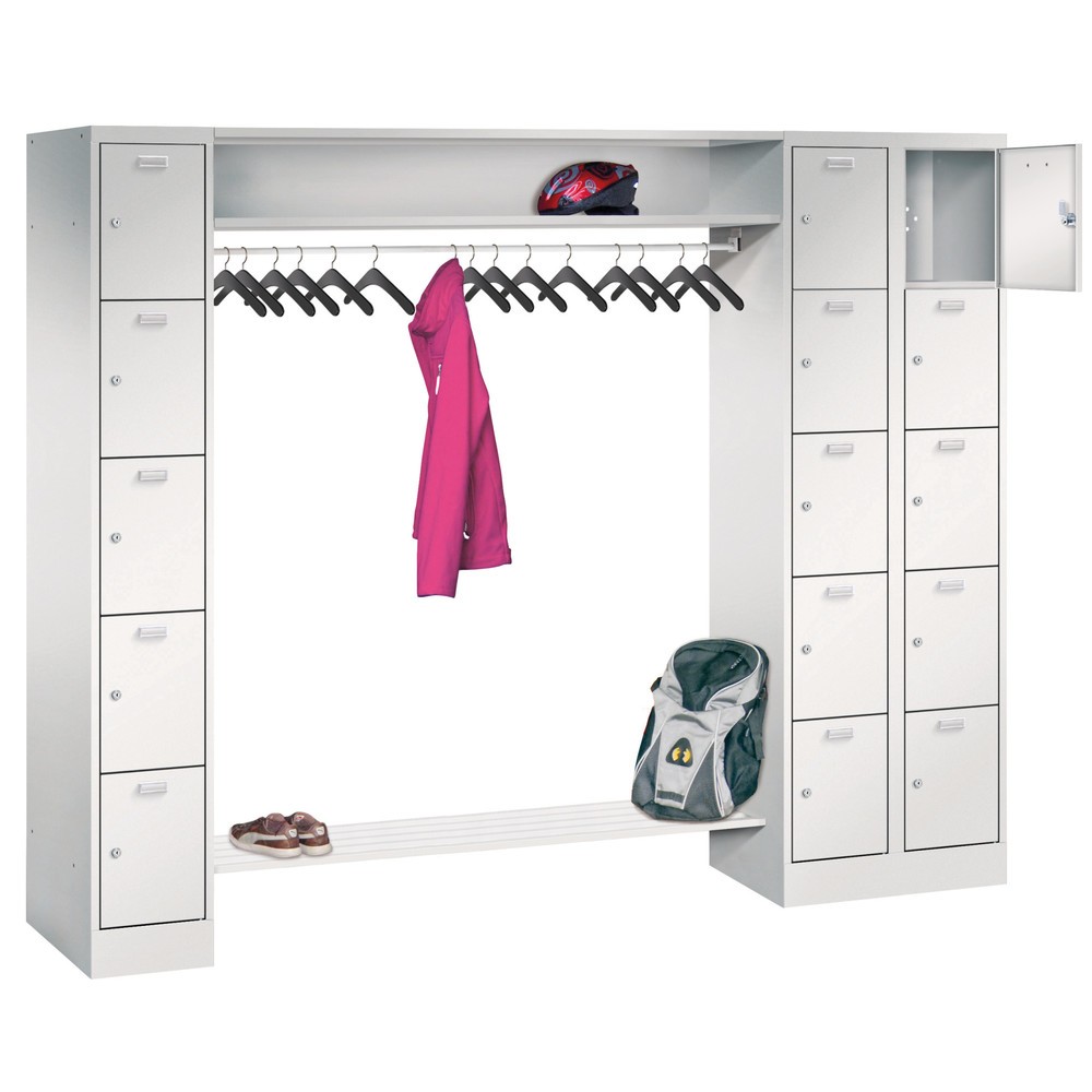 Immagine del prodotto: Armadio guardaroba ad ante PAVOY, 1 x 5 scomparti + 1 x 10 scomparti, serratura a cilindro, HxLxP 1.950 x 2.250 x 500 mm, larghezza scomparti 300 mm