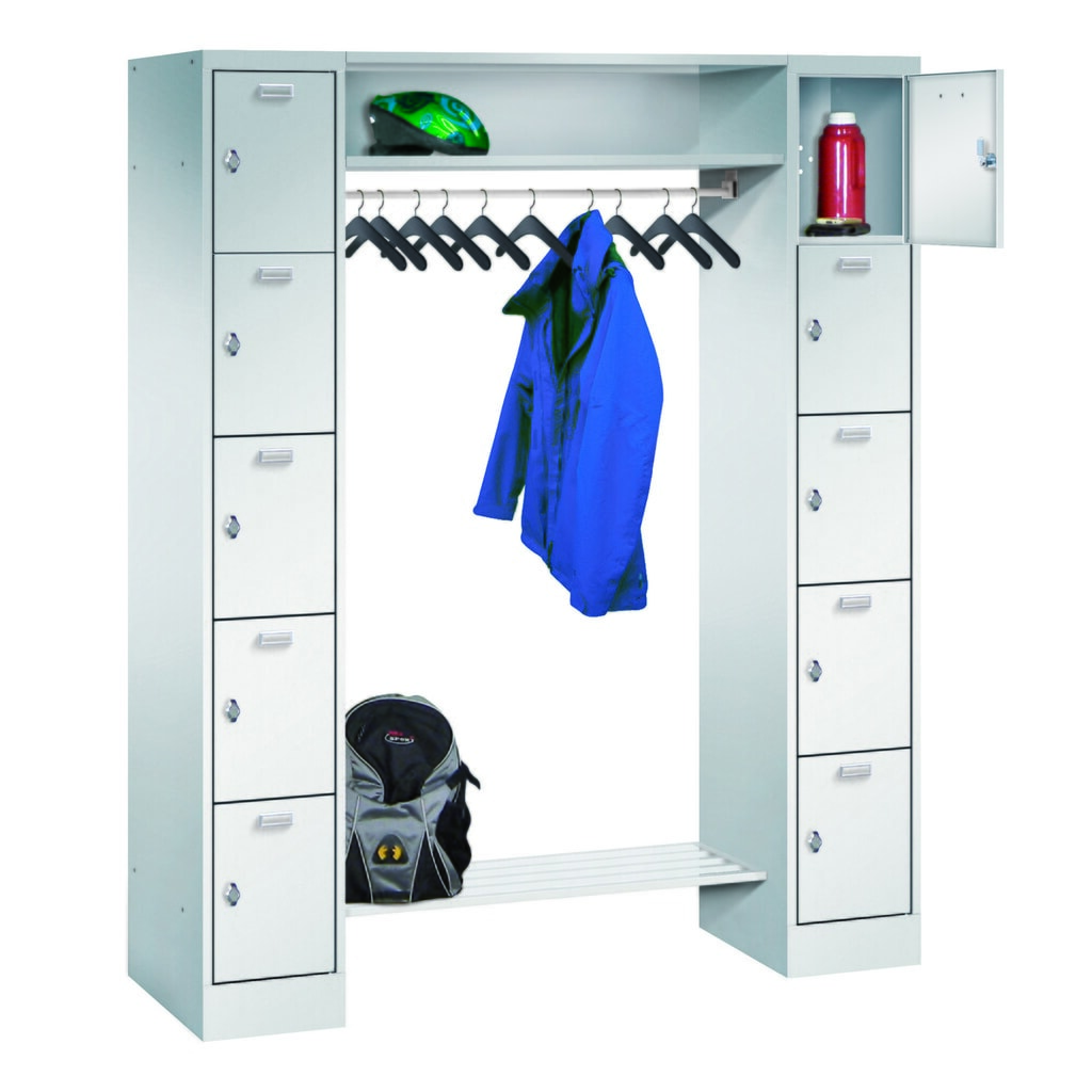 Immagine del prodotto: Armadio guardaroba ad ante PAVOY, 2 x 5 scomparti, serratura a chiavistello, HxLxP 1.950 x 1.500 x 500 mm, larghezza scomparti 300 mm