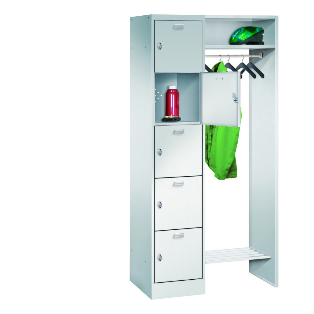 Immagine del prodotto: PAVOY armadio guardaroba ad ante, 5 scomparti, chiusura a chiavistello, HxLxP 1.950 x 850 x 500 mm, larghezza scomparti 400 mm