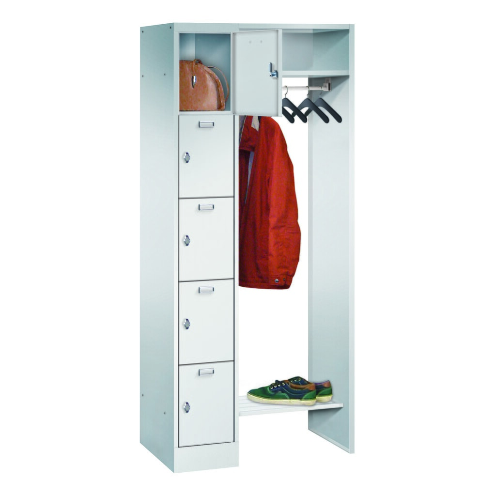 Immagine del prodotto: PAVOY armadio guardaroba ad ante, 5 scomparti, chiusura a chiavistello, HxLxP 1.950 x 750 x 500 mm, larghezza scomparti 300 mm