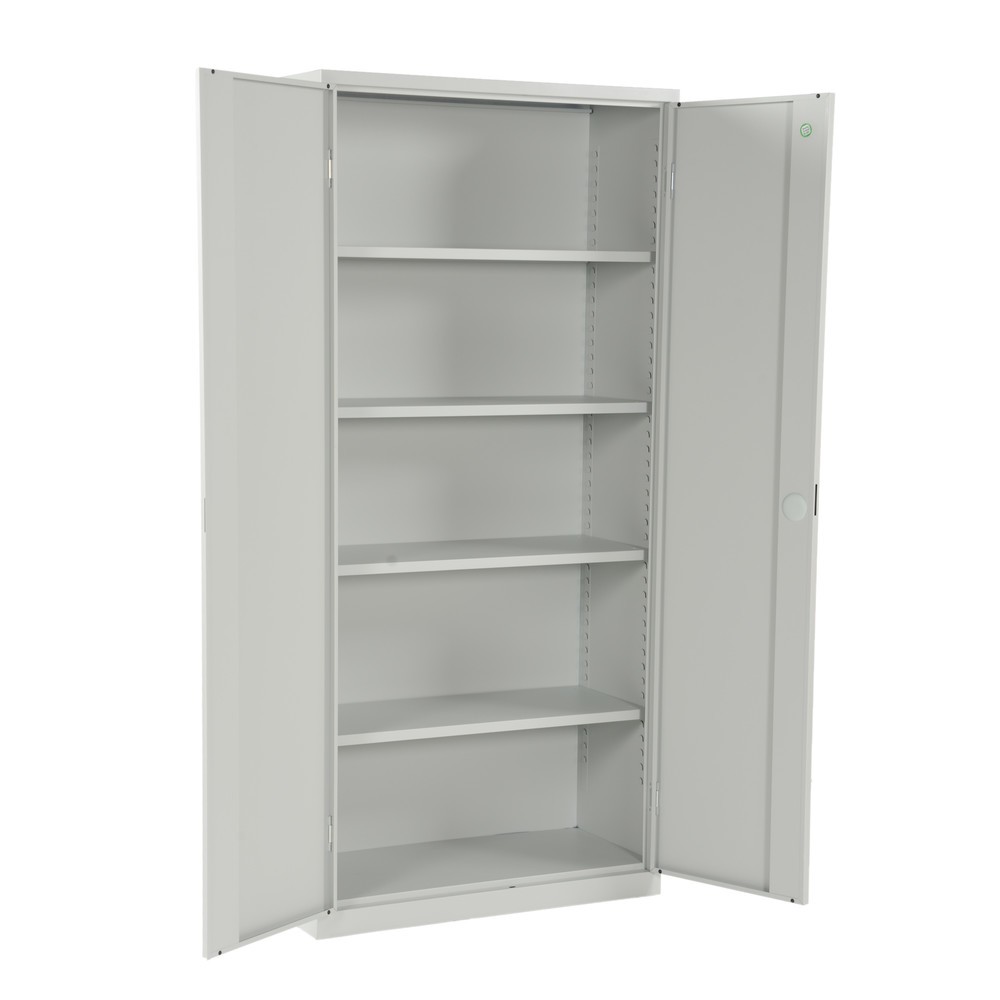 Immagine del prodotto n. 9: Armadio con ante a battente HEMMDAL HF-ST, 5 ripiani per raccoglitori, AxLxP 1.950 x 920 x 420 mm, ripiani zincati, grigio chiaro