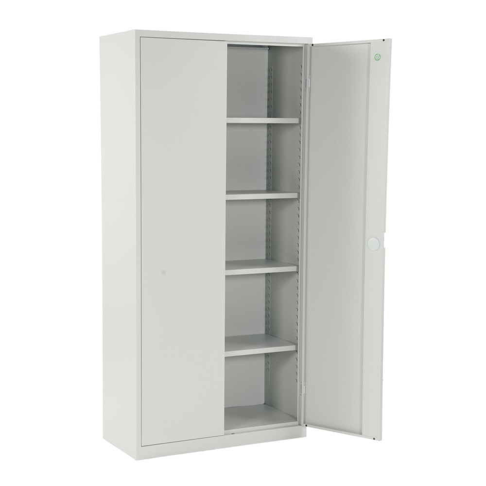 Immagine del prodotto n. 10: Armadio con ante a battente HEMMDAL HF-ST, 5 ripiani per raccoglitori, AxLxP 1.950 x 920 x 420 mm, ripiani zincati, grigio chiaro