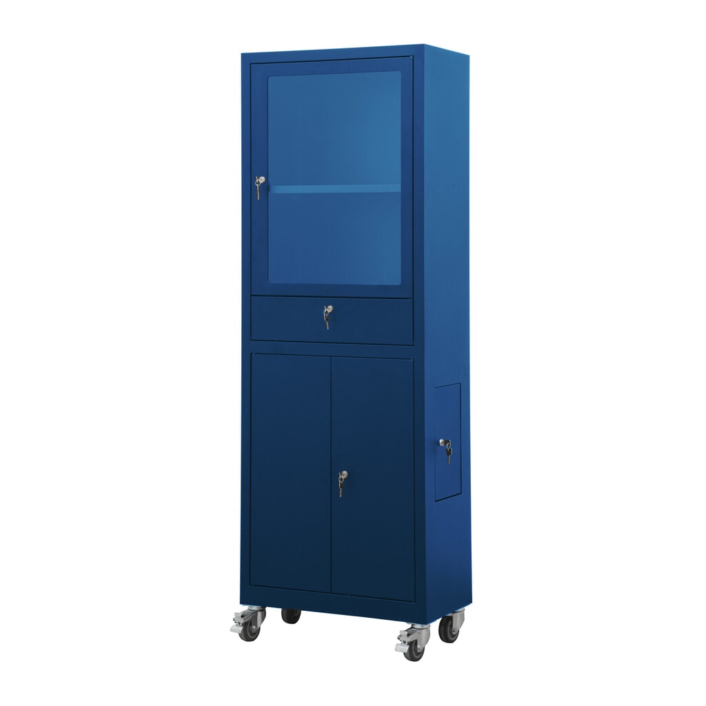 Armadio mobile per computer HEMMDAL HCS-1, AxLxP 1.750 x 650 x 550 mm, blu genziana Immagine del prodotto: Armadio mobile per computer HEMMDAL HCS-1, AxLxP 1.750 x 650 x 550 mm, blu genziana