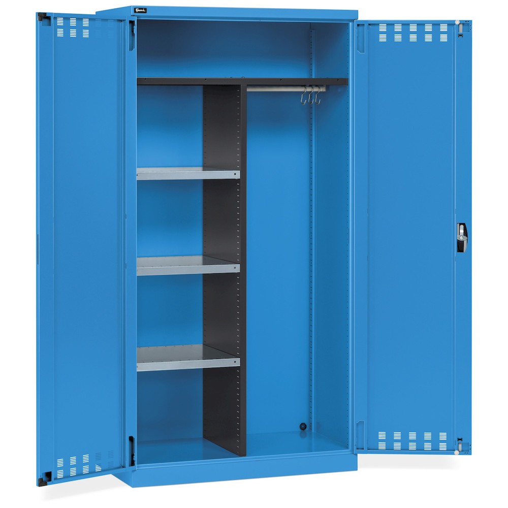 Immagine del prodotto n. 1: Armadio multiuso Fami PERFOM, asta appendiabiti, 3 ripiani, AxLxP 2.000 x 1.023 x 726 mm, azzurro