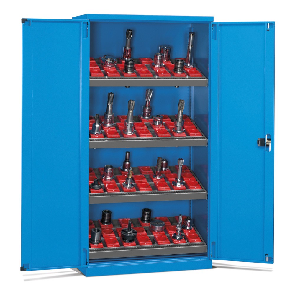 Immagine del prodotto n. 1: Armadio per attrezzature Fami PERFOM CNC, 4 ripiani, AxLxP 2.000 x 1.023 x 726 mm, 60 inserti per attrezzi HSK A63-B80, azzurro