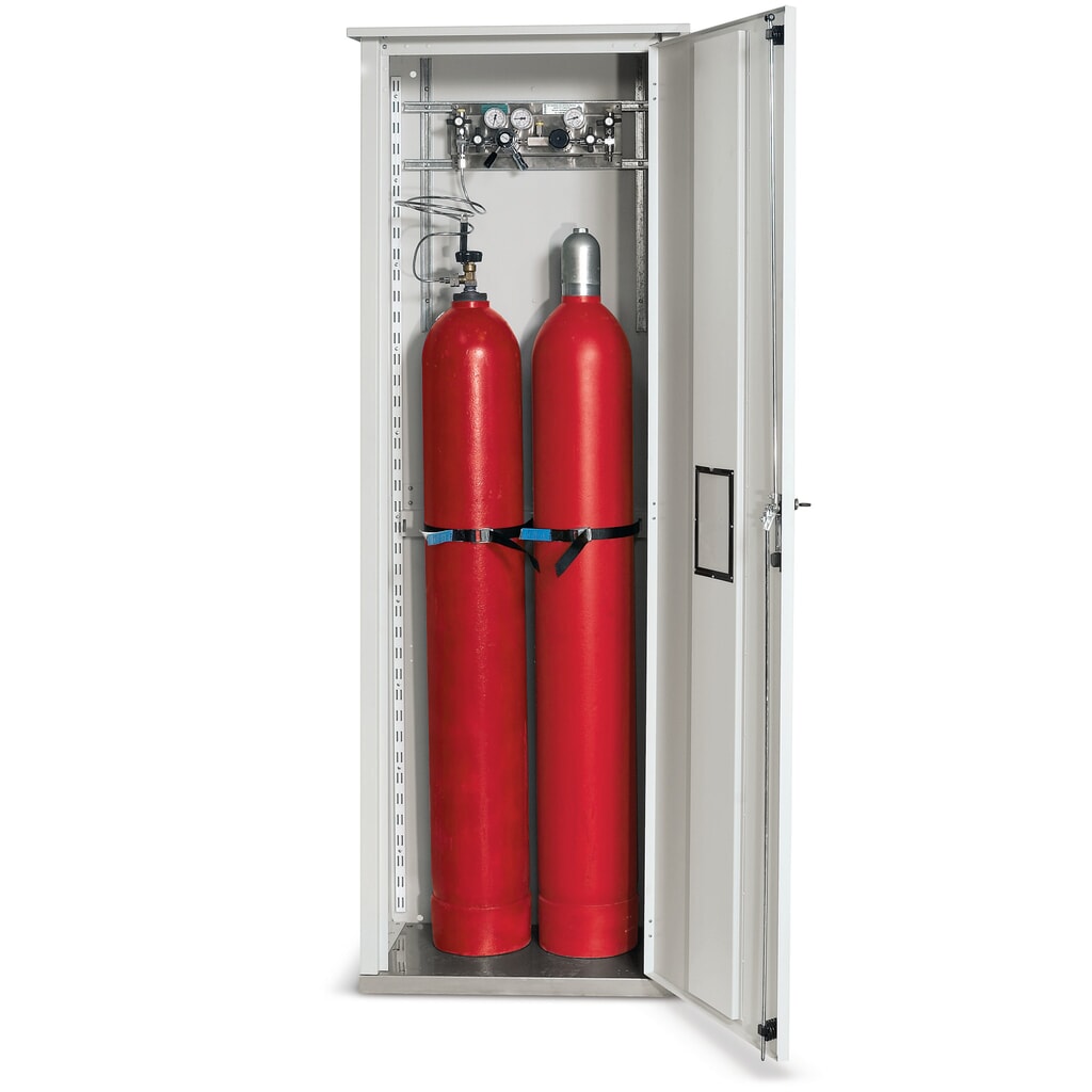 Armadio per bombole di gas compresso, AxLxP 2.150 x 700 x 400 mm Immagine del prodotto: Armadio per bombole di gas compresso, AxLxP 2.150 x 700 x 400 mm