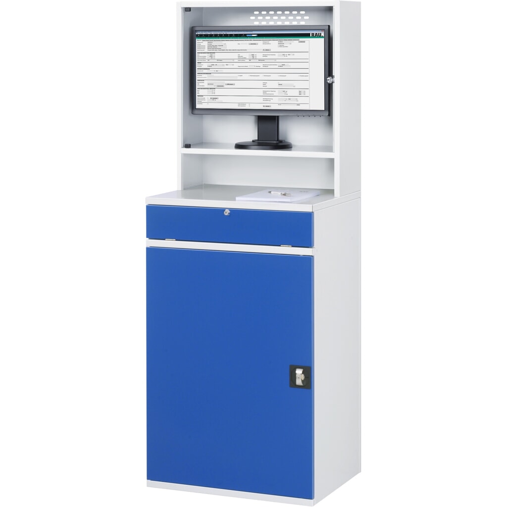 Spazio di lavoro per computer RAU con alloggiamento monitor, fisso Immagine del prodotto n. 3: Spazio di lavoro per computer RAU con alloggiamento monitor, fisso