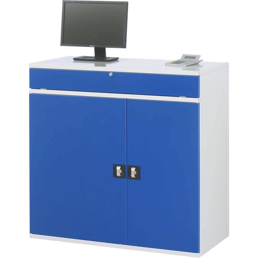 Immagine del prodotto n. 3: Armadio per computer RAU, ripiano estraibile per tastiera, doppia anta a battente, fisso