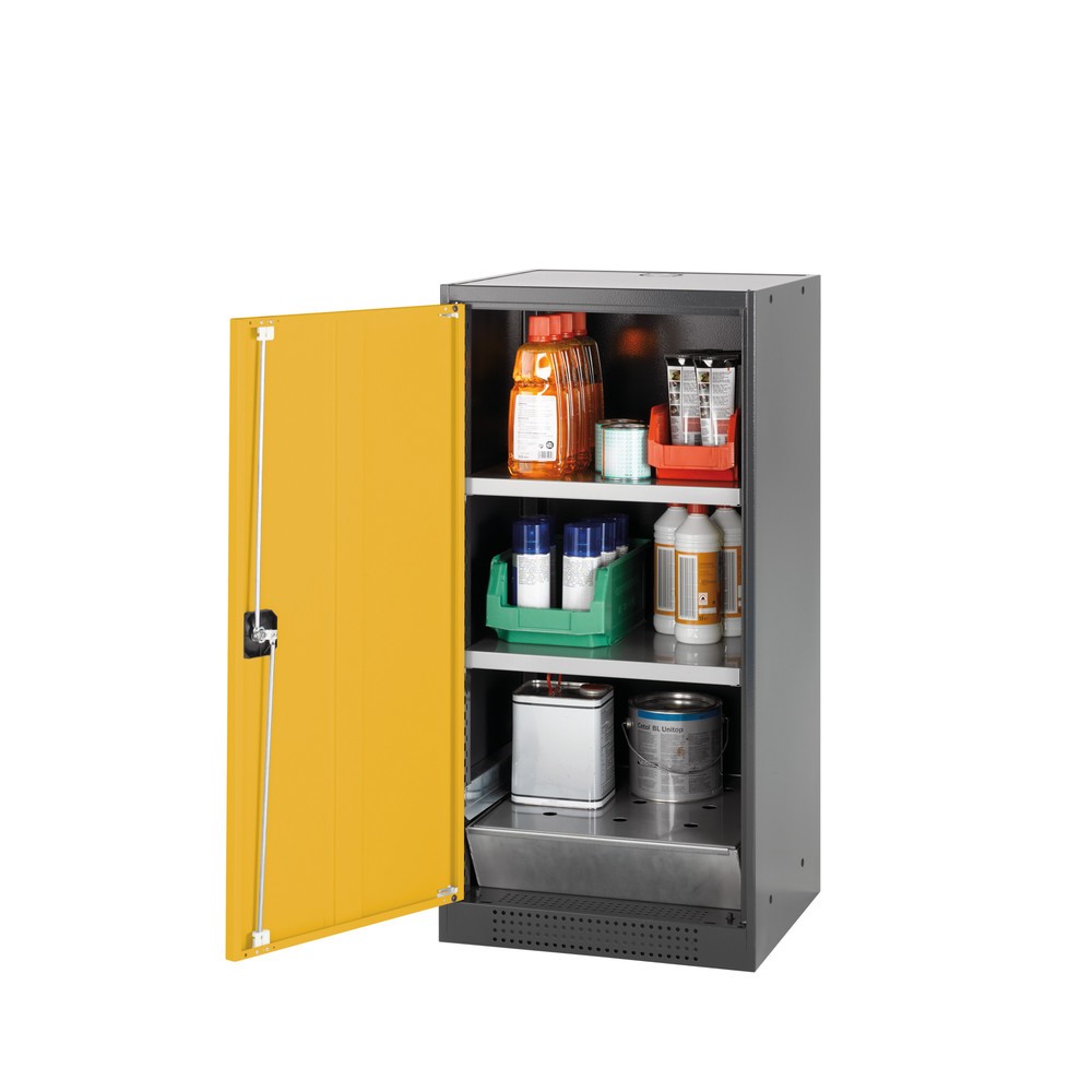 Immagine del prodotto: Armadio per prodotti chimici e velenosi asecos ® con ripiani, AxLxP 1.105 x 545 x 520 mm, Giallo oro