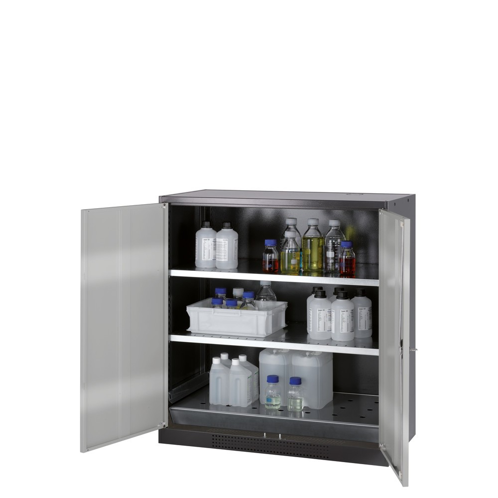 Immagine del prodotto n. 1: Armadio per prodotti chimici e velenosi asecos ® con ripiani, AxLxP 1.105 x 1.055 x 520 mm, bianco puro