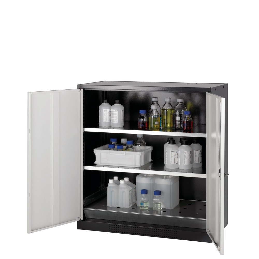 Immagine del prodotto n. 1: Armadio per prodotti chimici e velenosi asecos ® con ripiani, AxLxP 1.105 x 1.055 x 520 mm, grigio chiaro