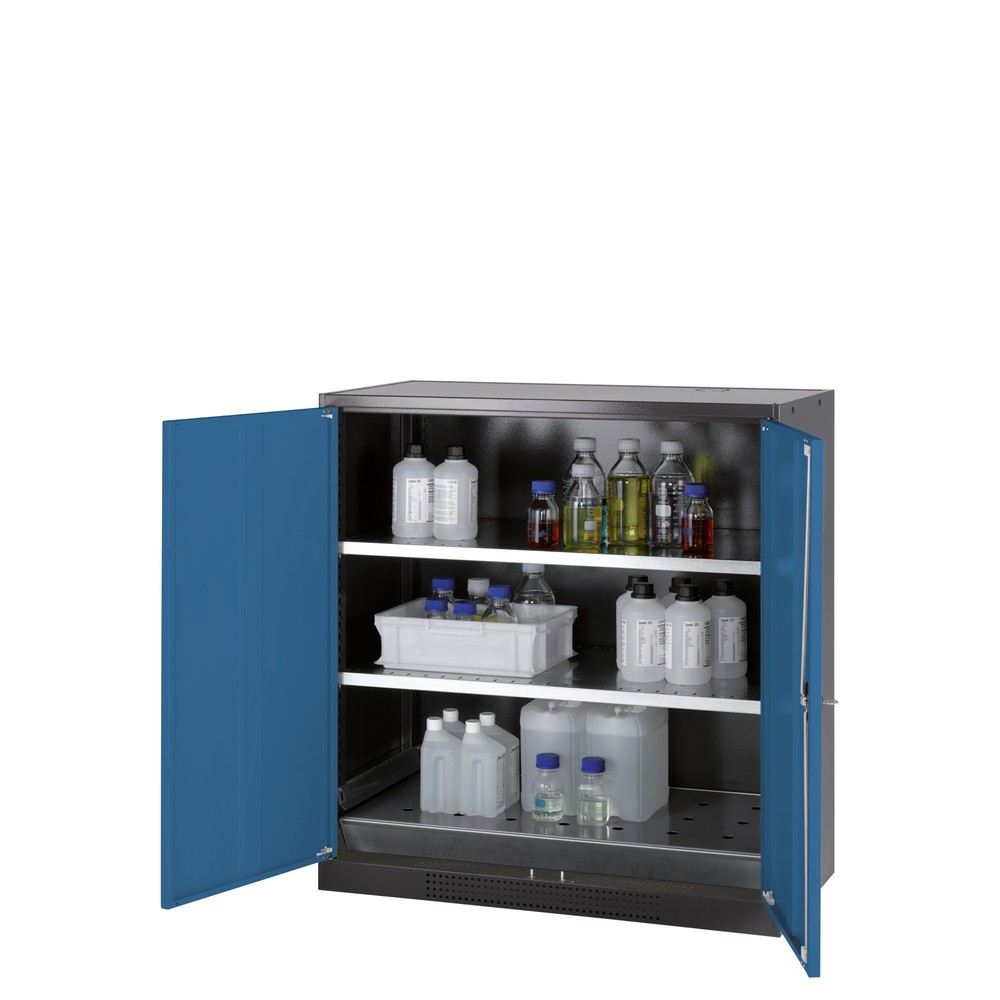 Immagine del prodotto n. 1: Armadio per prodotti chimici e velenosi asecos ® con ripiani, AxLxP 1.105 x 1.055 x 520 mm, Blu genziana