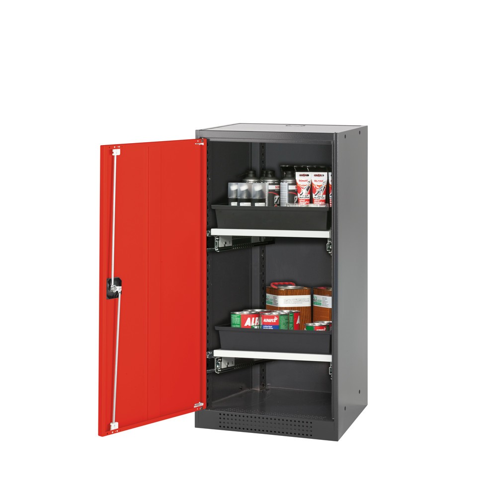 Immagine del prodotto: Armadio per prodotti chimici e velenosi asecos ® con ripiani estraibili, AxLxP 1.105 x 545 x 520 mm, Rosso traffico