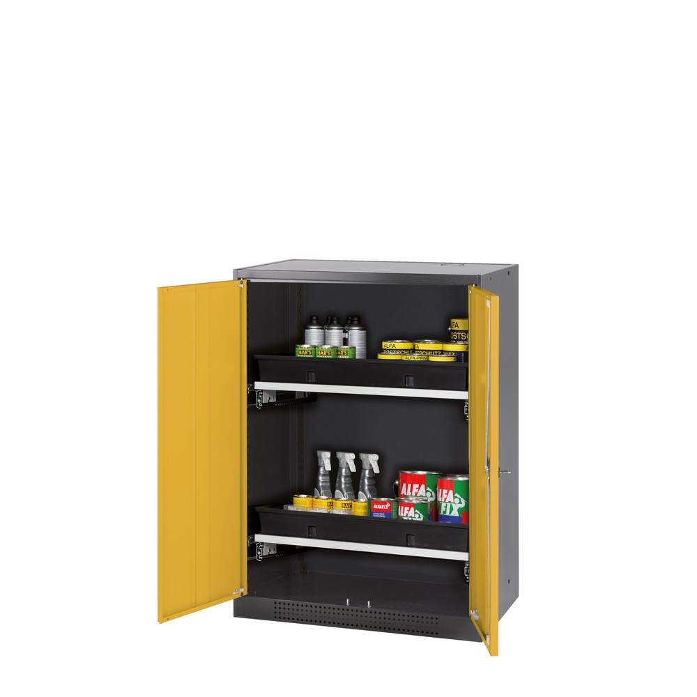 Immagine del prodotto: Armadio per prodotti chimici e velenosi asecos® con ripiani estraibili, AxLxP 1.105 x 810 x 520 mm, Giallo oro