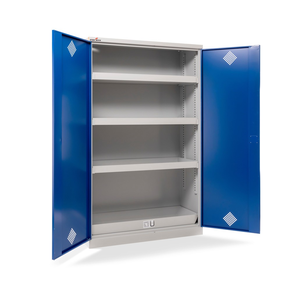 Immagine del prodotto: Armadio per sostanze chimiche e velenose Steinbock® con 4 vaschette, HxLxP 1.950 x 1.200 x 500 mm