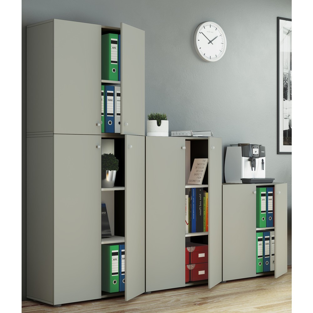 Immagine del prodotto n. 4: Armadio per ufficio Lona L con porte girevoli, grigio