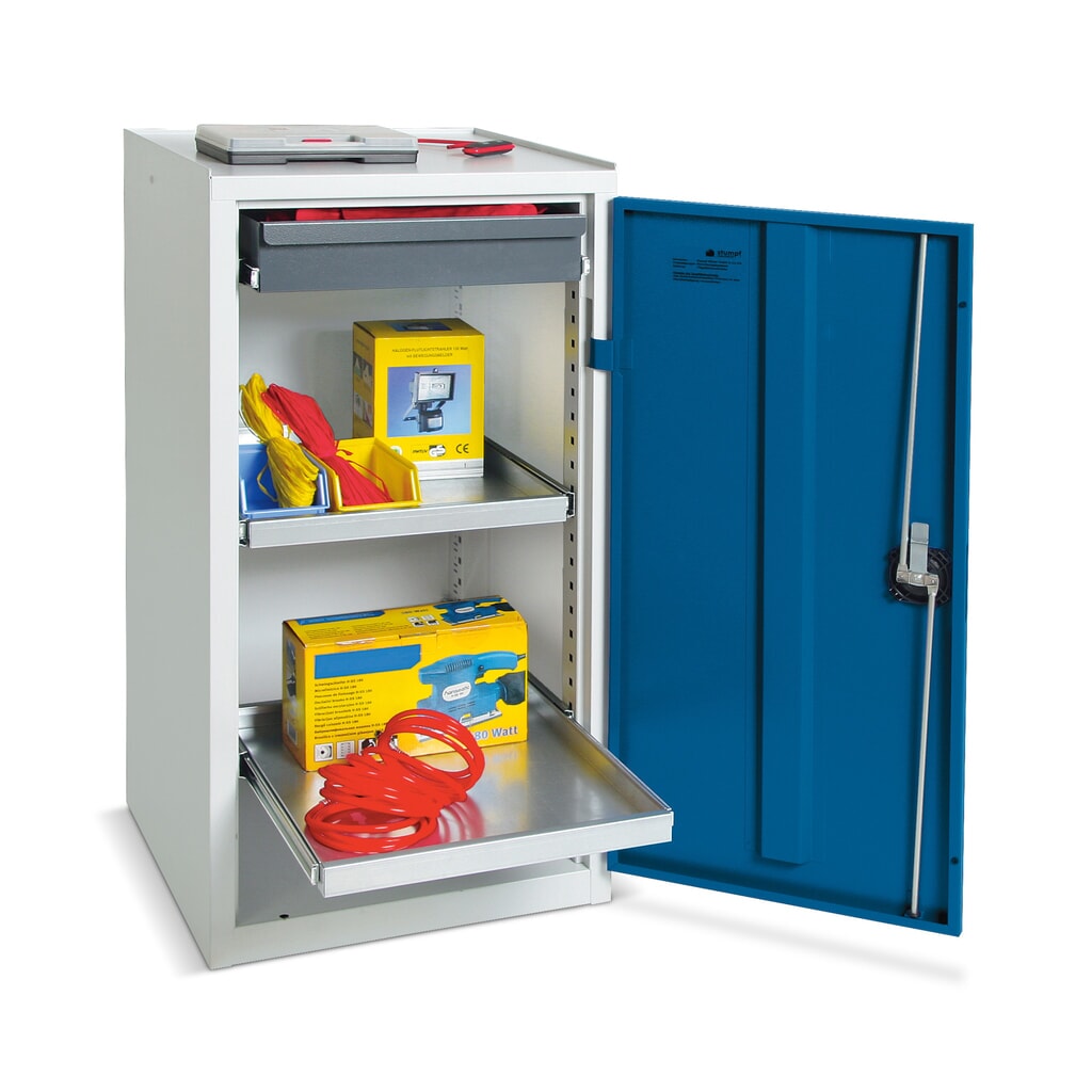 Immagine del prodotto: Armadio complementare da officina stumpf® con 1 cassetti + 2 vaschette, AxLxP 1.000 x 500 x 500 mm, grigio chiaro