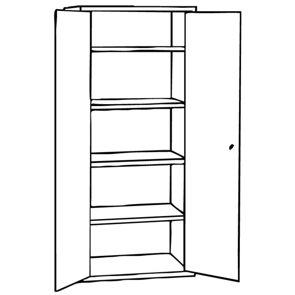 Immagine del prodotto n. 2: Armadio universale HEMMDAL HUS-1, serratura a blocchetto con spagnoletta, 4,5 ripiani per raccoglitori, AxLxP 1.800 x 800 x 380 mm, ripiani zincati, grigio chiaro