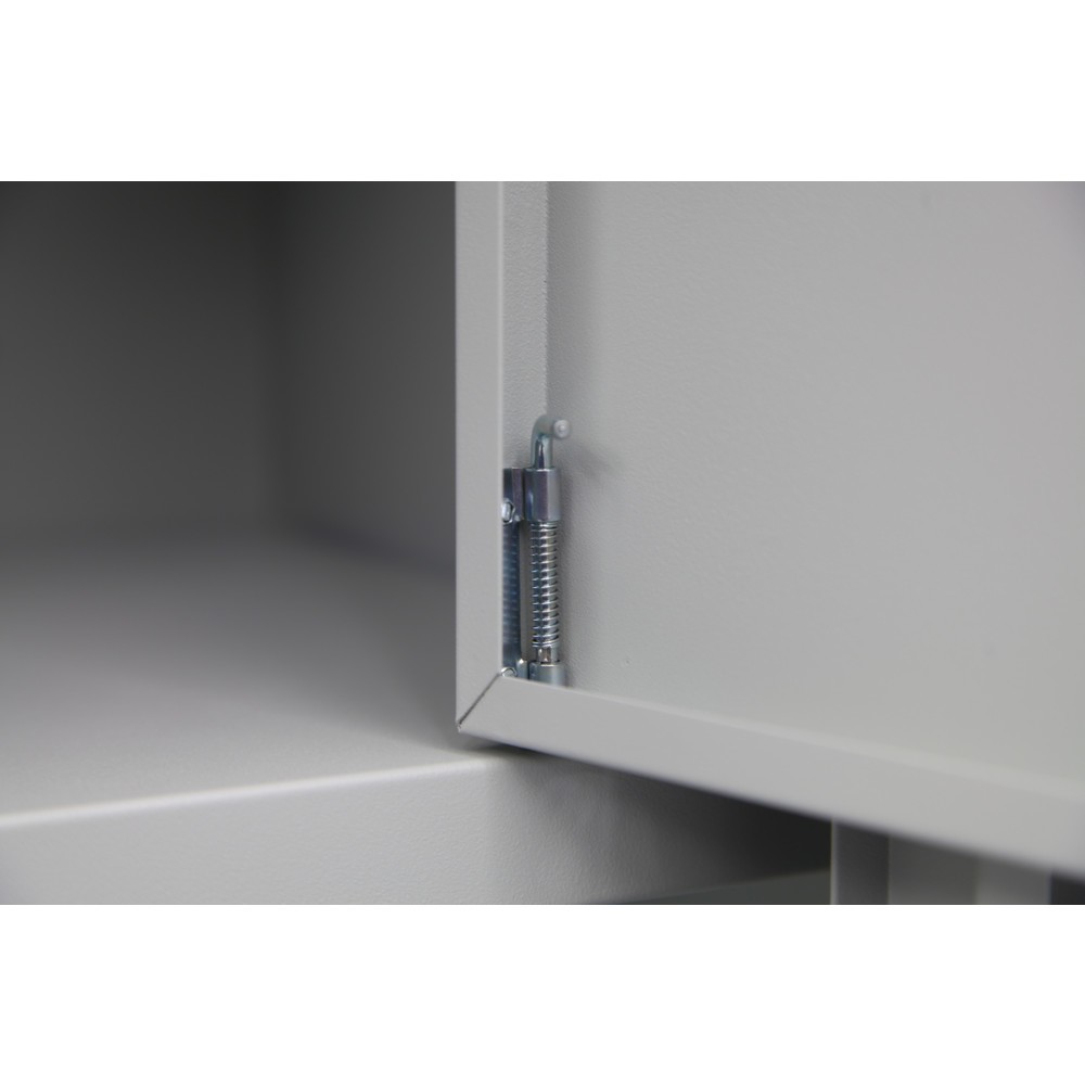 Immagine del prodotto n. 3: Armadio universale HEMMDAL HUS-1, serratura a blocchetto con spagnoletta, 4,5 ripiani per raccoglitori, AxLxP 1.800 x 800 x 380 mm, ripiani zincati, grigio chiaro