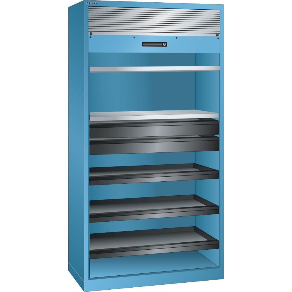 LISTA Armadio a serranda, (LxPxH) 1000x580x1950mm, 2 vani estraibili, 2 ripiani regolabili