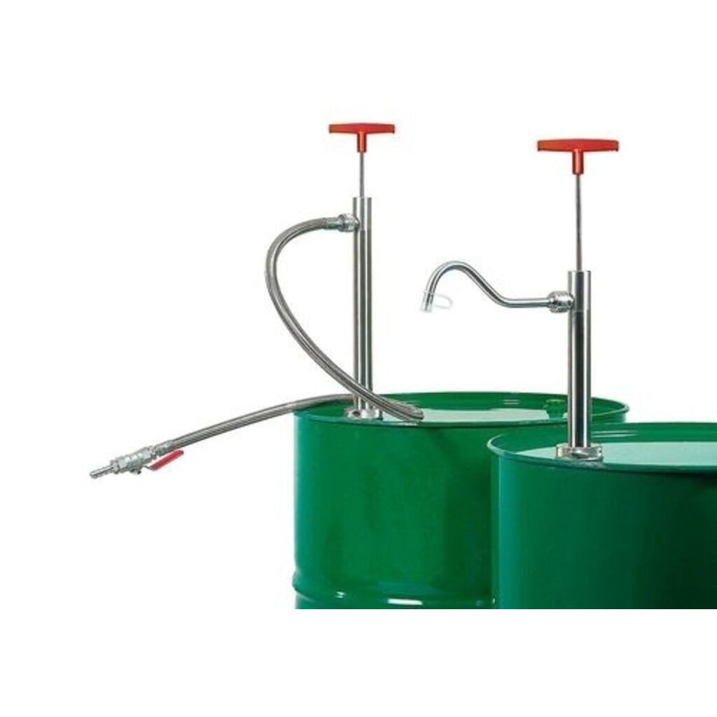 Denios pompa per fusti in acciaio inox con gomito di scarico, profondità di immersione 910 mm Immagine del prodotto: Denios pompa per fusti in acciaio inox con gomito di scarico, profondità di immersione 910 mm