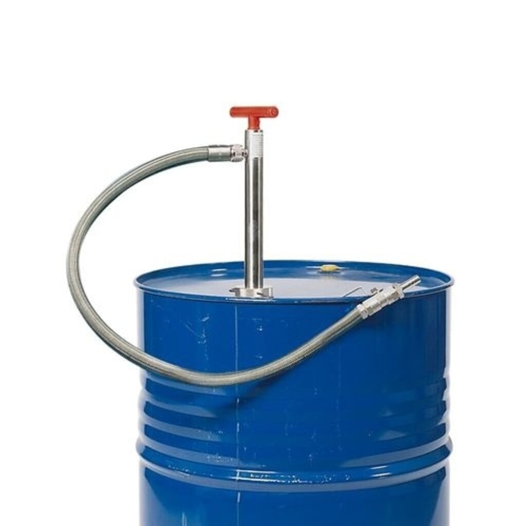 Immagine del prodotto: Denios pompa per fusti in acciaio inox con tubo flessibile in PTFE elettricamente conduttivo, profondità di immersione 570 mm