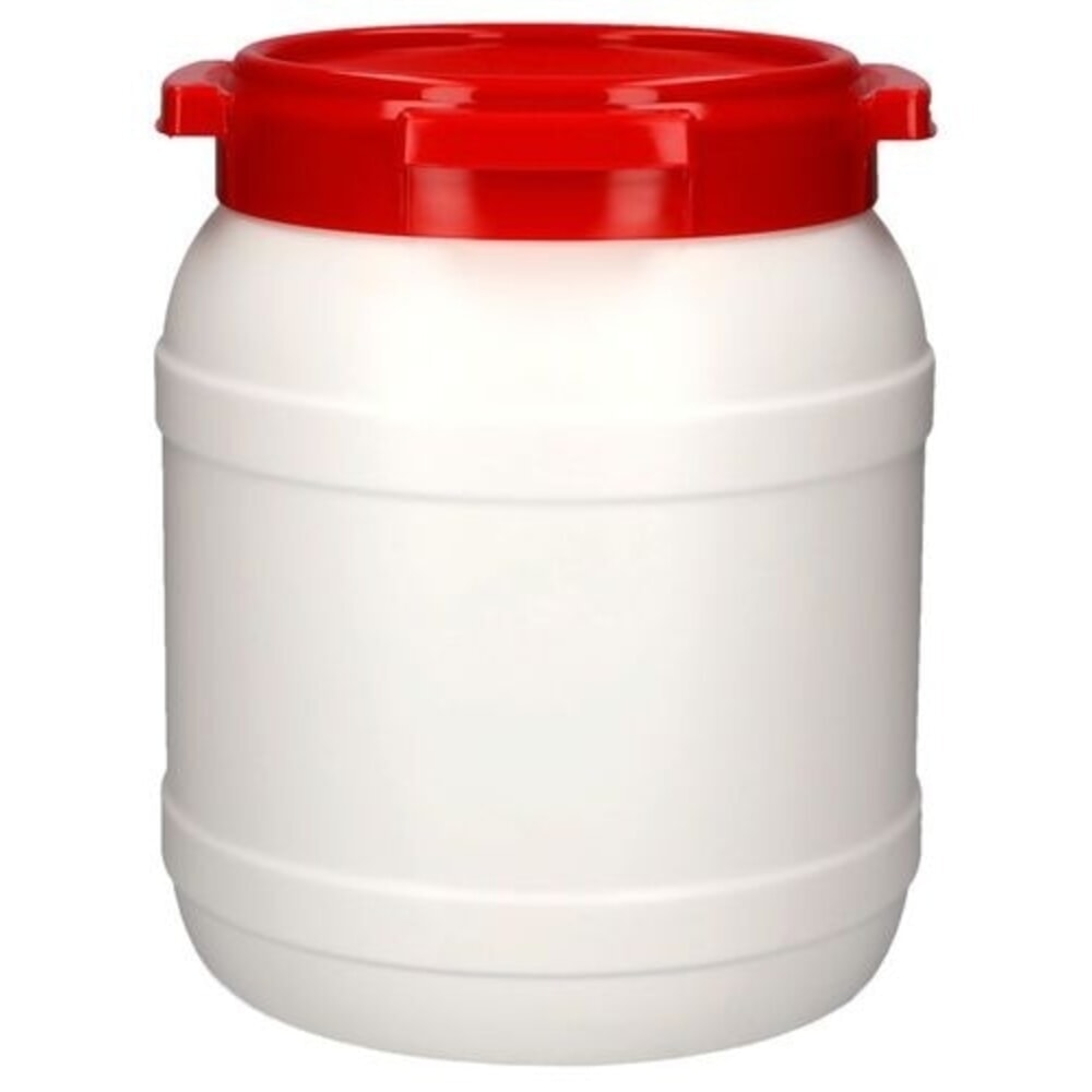 Immagine del prodotto n. 1: Denios fusto a bocca larga in polietilene (PE), bianco-rosso, WH 15, volume 15 l