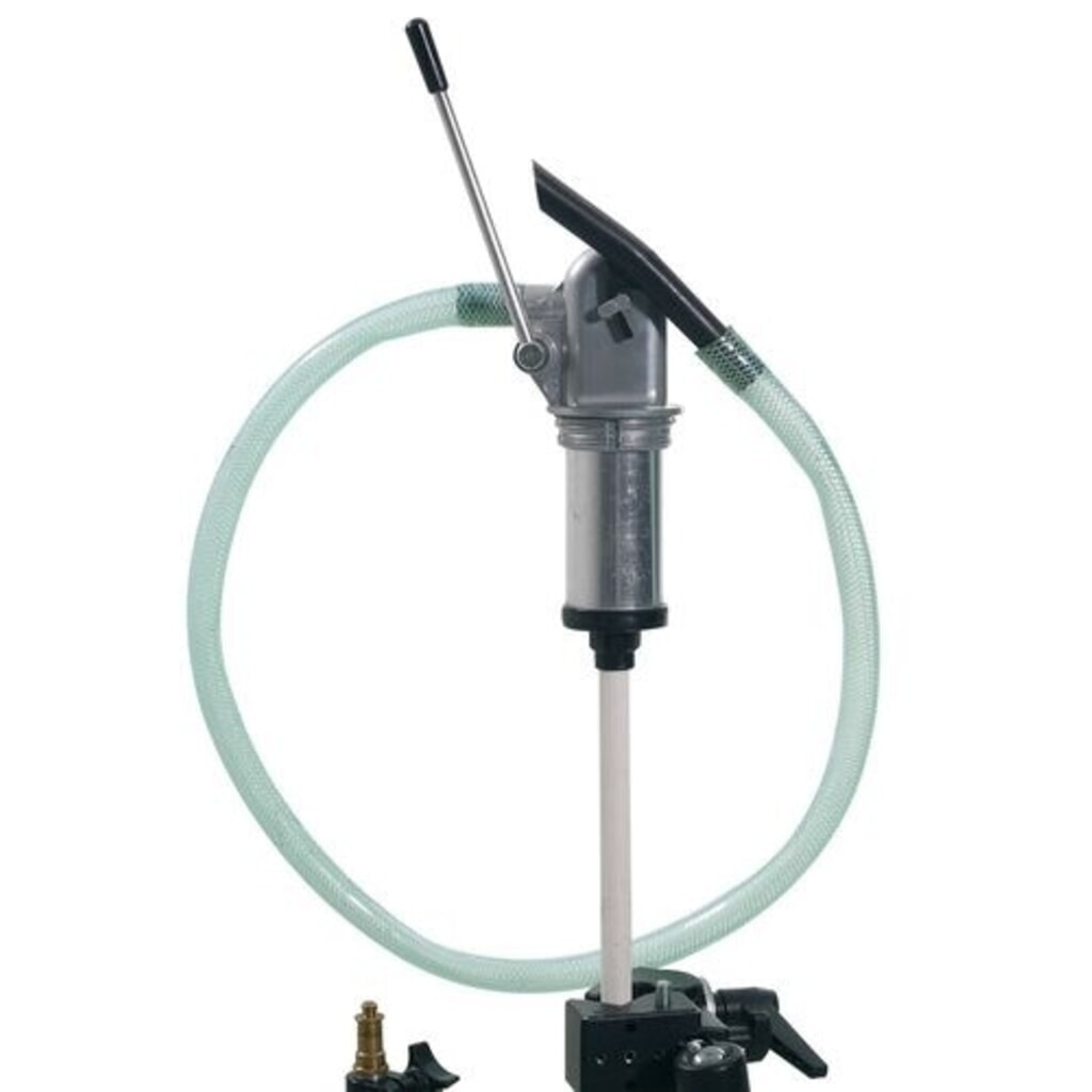 Denios pompa per fusti in zinco pressofuso, con tubo flessibile in PVC e gomito di mandata, profondità di immersione 700 mm Immagine del prodotto: Denios pompa per fusti in zinco pressofuso, con tubo flessibile in PVC e gomito di mandata, profondità di immersione 700 mm