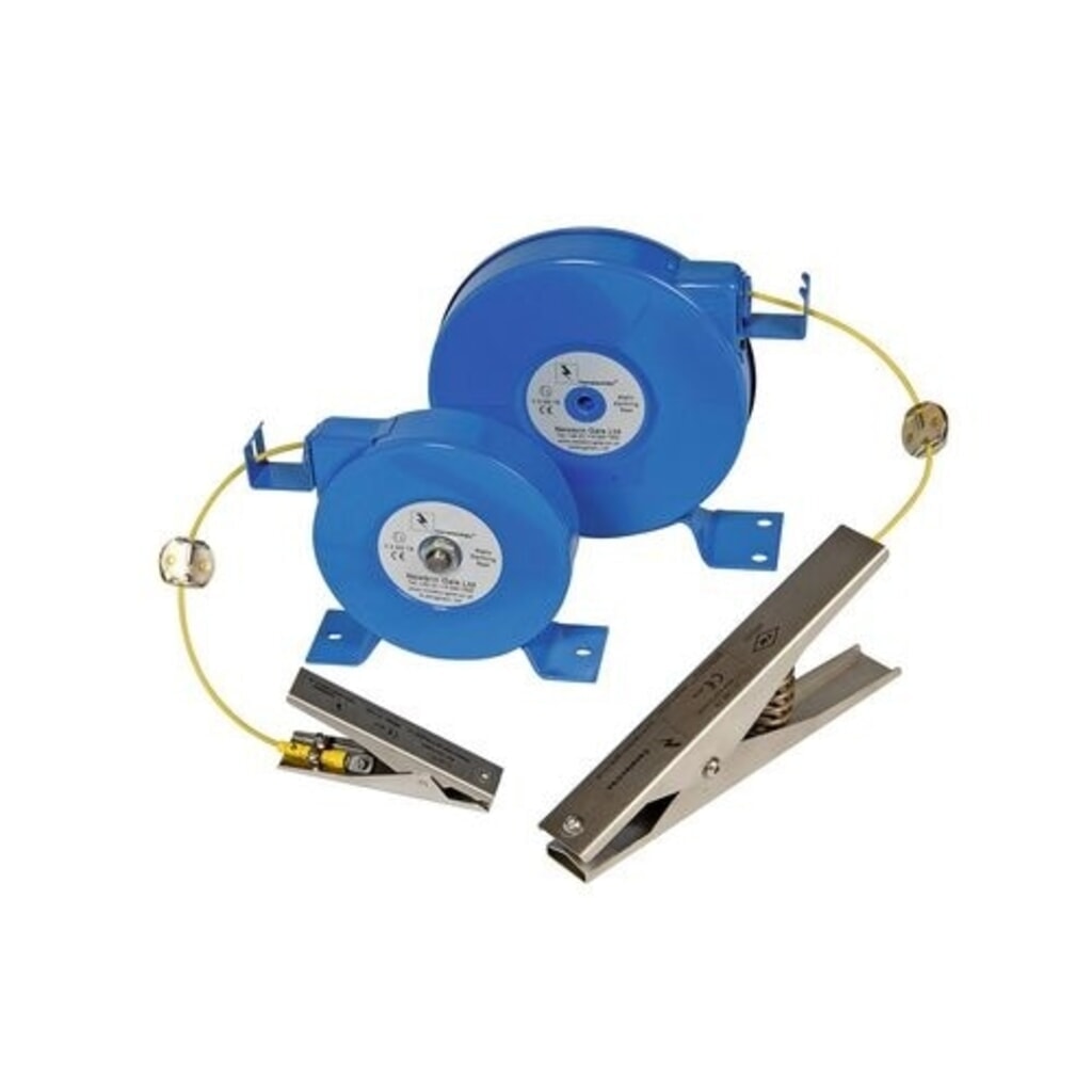 Denios rullo di scarico con pinza di messa a terra in acciaio inox per impieghi medi, 120 mm, 6,2 m, ATEX Immagine del prodotto: Denios rullo di scarico con pinza di messa a terra in acciaio inox per impieghi medi, 120 mm, 6,2 m, ATEX