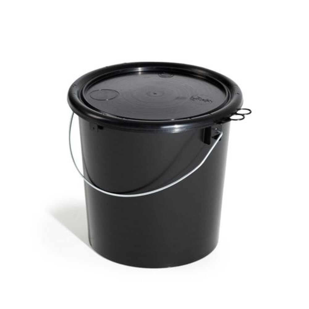 Immagine del prodotto n. 1: Denios secchio in polipropilene (PP) certificato UN, 11 l, nero con coperchio, conduttivo, 5 pezzi