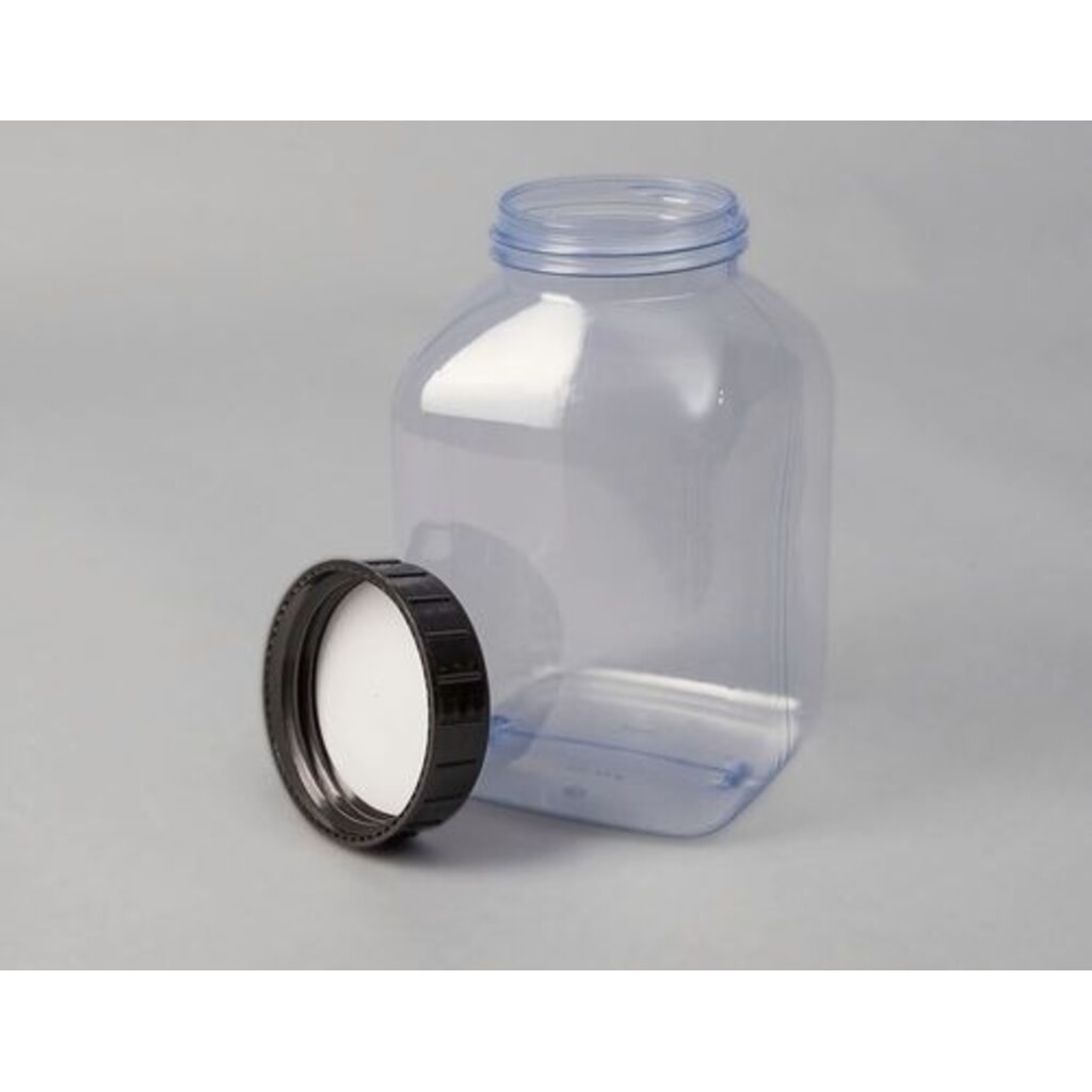 Denios bottiglie a bocca larga in PVC, quadrate, trasparenti naturali, 2000 ml, 6 pezzi Immagine del prodotto n. 1: Denios bottiglie a bocca larga in PVC, quadrate, trasparenti naturali, 2000 ml, 6 pezzi