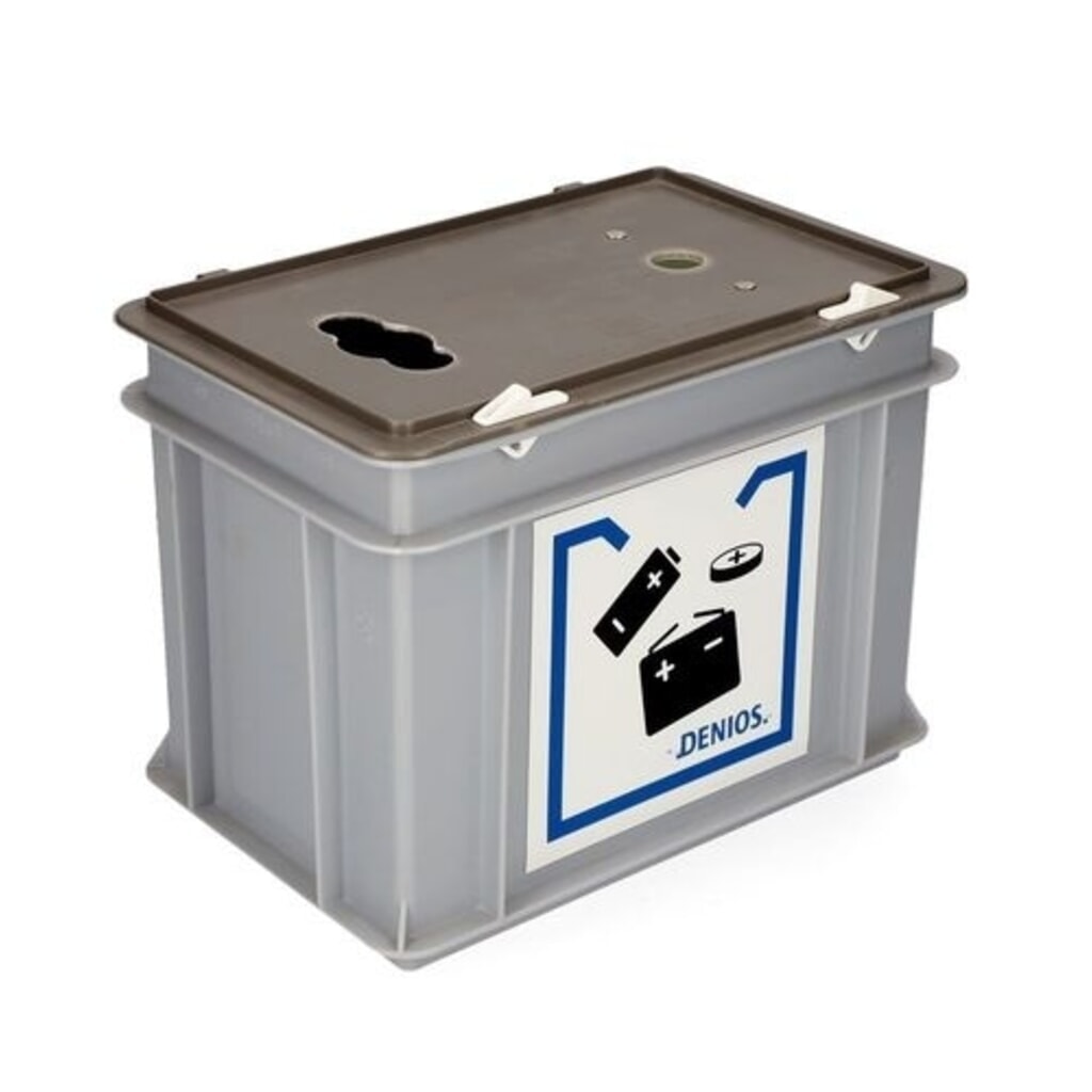 Immagine del prodotto: Denios contenitore di raccolta batterie usate in materiale plastico, per batterie e pile a bottone, 9 l