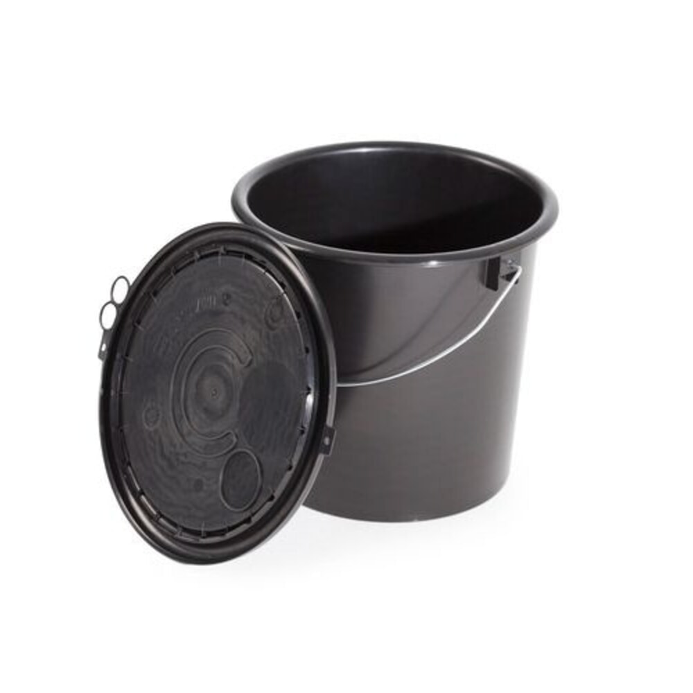 Immagine del prodotto n. 2: Denios secchio in polipropilene (PP) certificato UN, 11 l, nero con coperchio, conduttivo, 5 pezzi