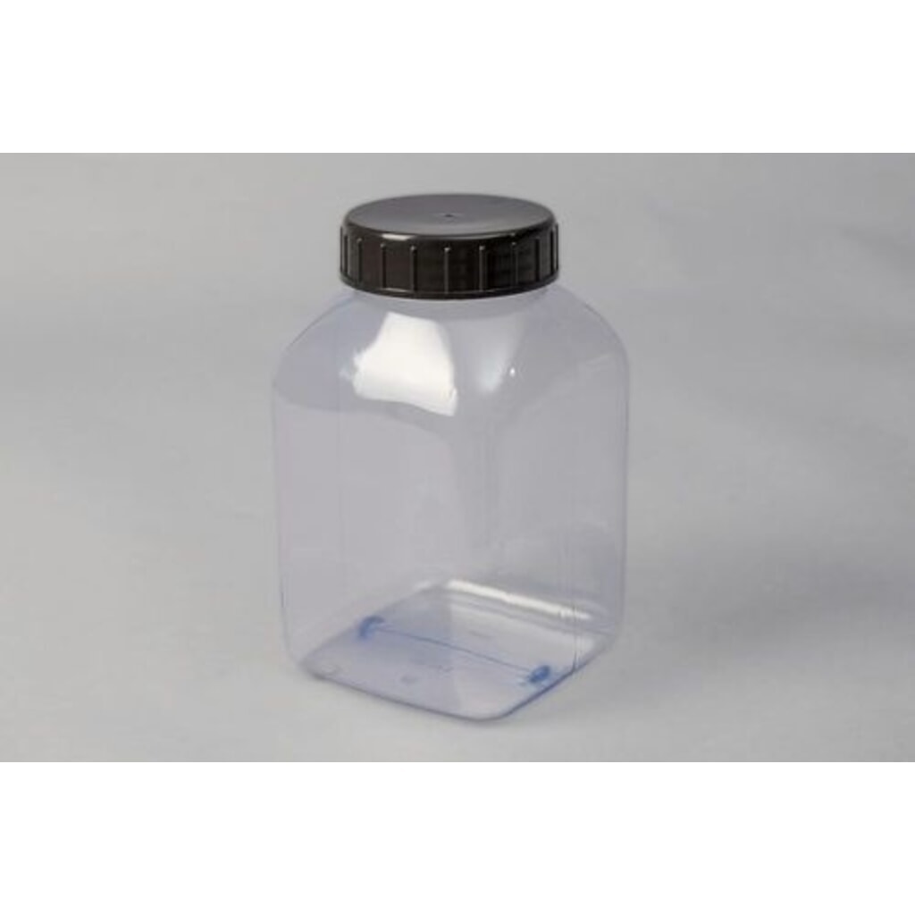 Immagine del prodotto n. 2: Denios bottiglie a bocca larga in PVC, quadrate, trasparenti naturali, 2000 ml, 6 pezzi