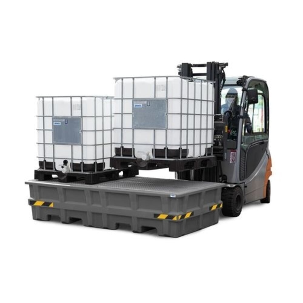 Immagine del prodotto n. 2: Denios vasca di raccolta pro-line in PE per 2 IBC, con griglia zincata, HxBxT 580 x 2530 x 1320 mm