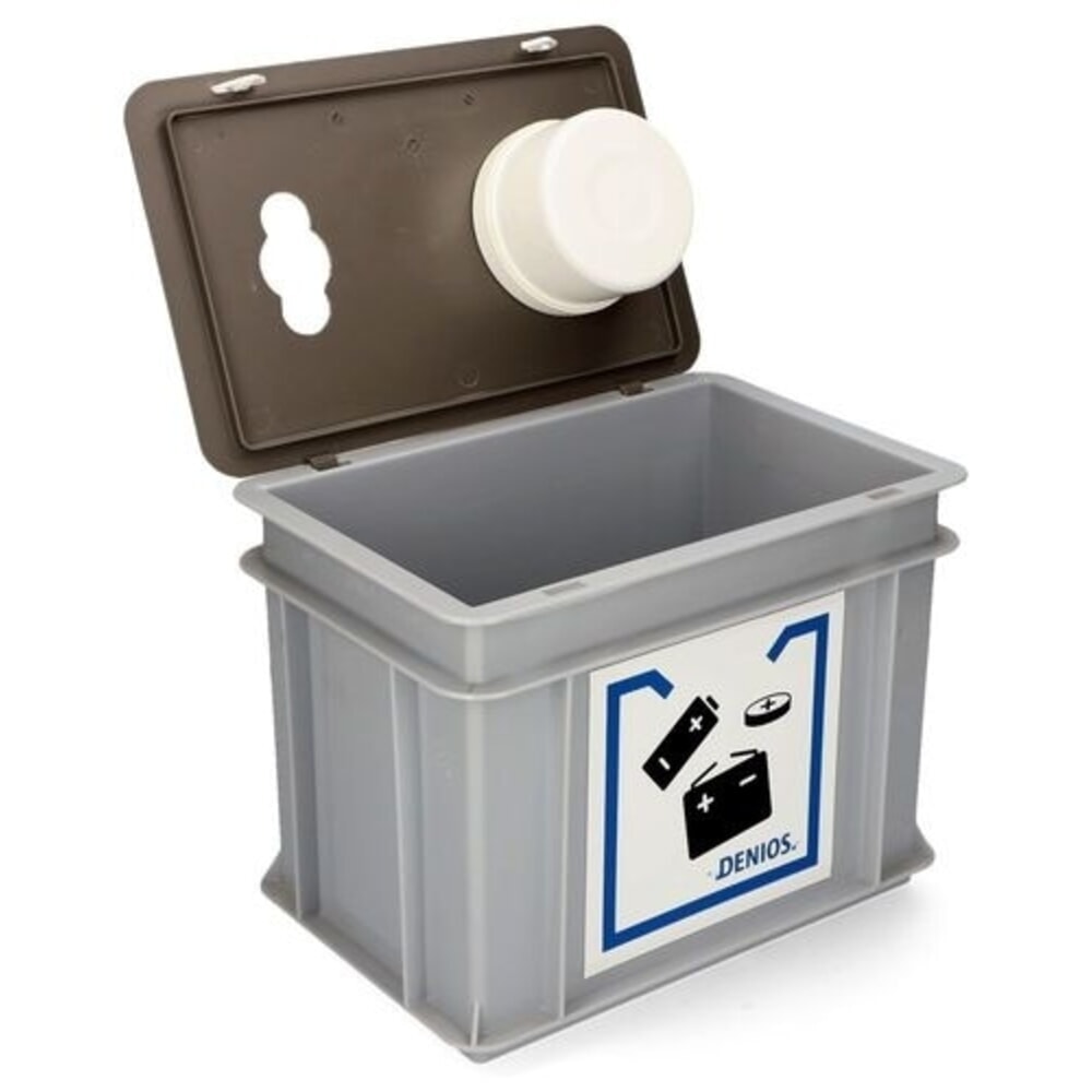 Immagine del prodotto n. 2: Denios contenitore di raccolta batterie usate in materiale plastico, per batterie e pile a bottone, 20 l