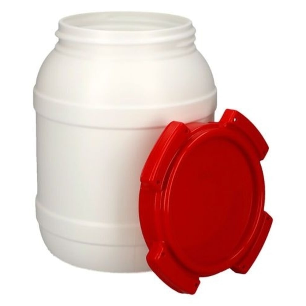 Immagine del prodotto n. 3: Denios fusto a bocca larga in polietilene (PE), bianco-rosso WH 6, volume 6,4 l