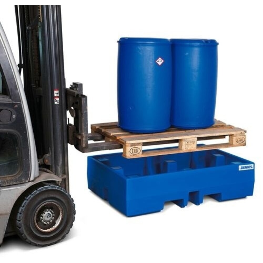 Immagine del prodotto n. 3: Denios vasca di raccolta classic-line in PE per 2 fusti, senza griglia, volume di raccolta 270 l, HxBxT 350 x 900 x 1300 mm