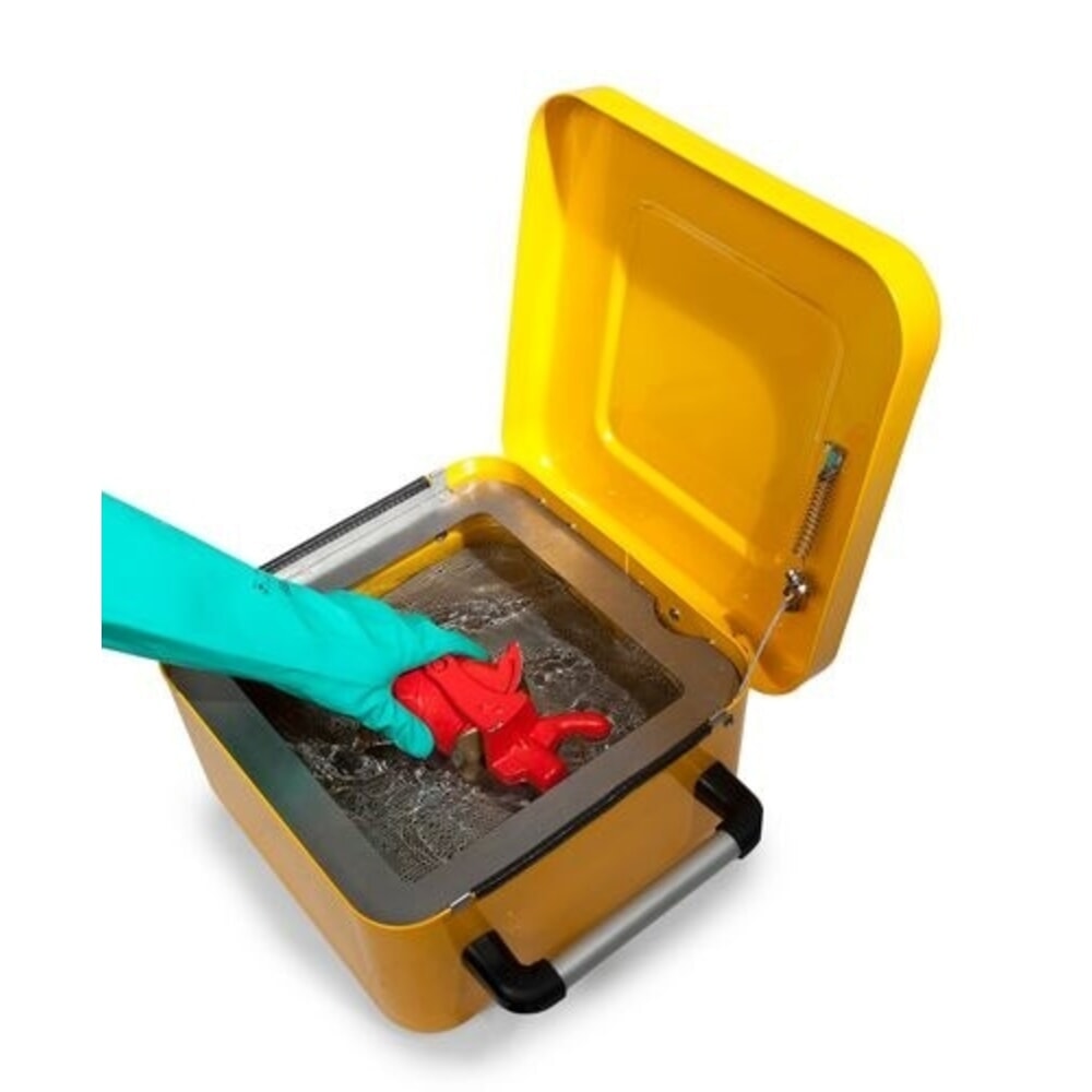 Immagine del prodotto n. 3: Denios pulitore per minuteria FALCON in acciaio, collegamento a terra, verniciato, con setaccio a immersione, 10 l