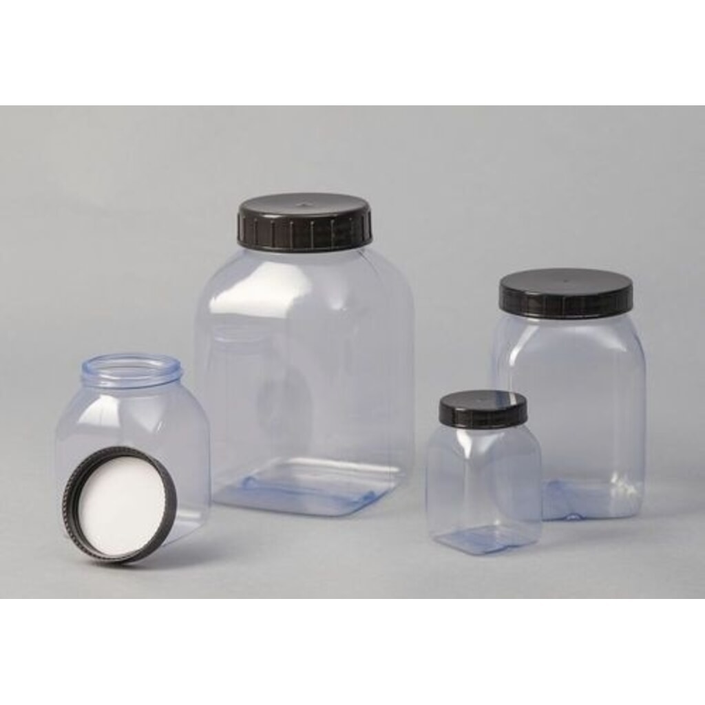 Denios bottiglie a bocca larga in PVC, quadrate, trasparenti naturali, 2000 ml, 6 pezzi Immagine del prodotto n. 4: Denios bottiglie a bocca larga in PVC, quadrate, trasparenti naturali, 2000 ml, 6 pezzi
