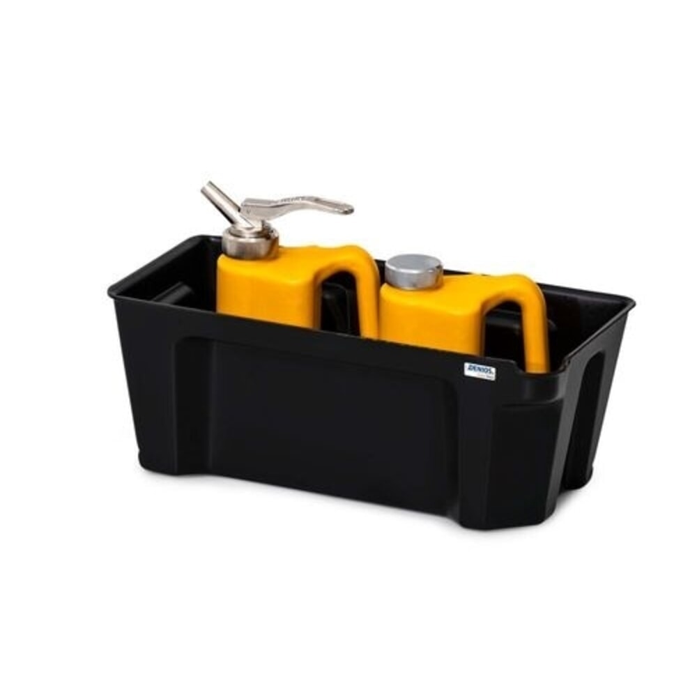 Immagine del prodotto n. 3: Denios vasca di raccolta per piccoli contenitori base-line in PE, altezza 160 mm, con scarico, senza griglia, volume di raccolta 5 l