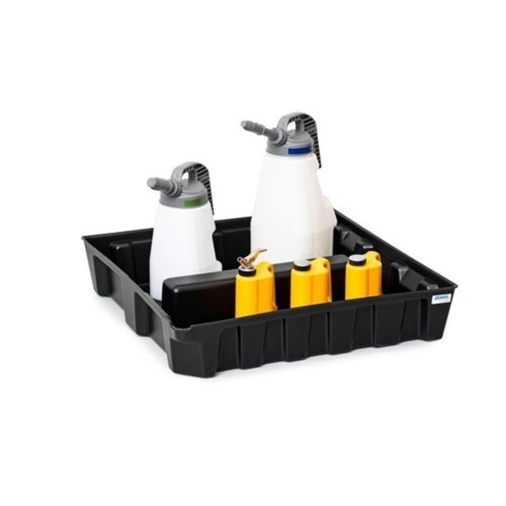 Immagine del prodotto n. 3: Denios vasca di raccolta per piccoli contenitori base-line in PE, altezza 160 mm, con scarico, senza griglia, volume di raccolta 70 l