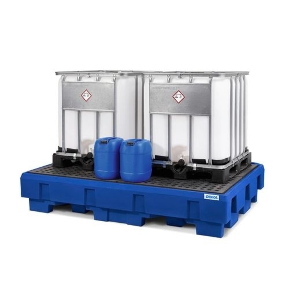 Immagine del prodotto n. 4: Denios vasca di raccolta in PE classic-line per 2 IBC, area di travaso e griglia in PE, HxBxT 485 x 2460 x 1800 mm