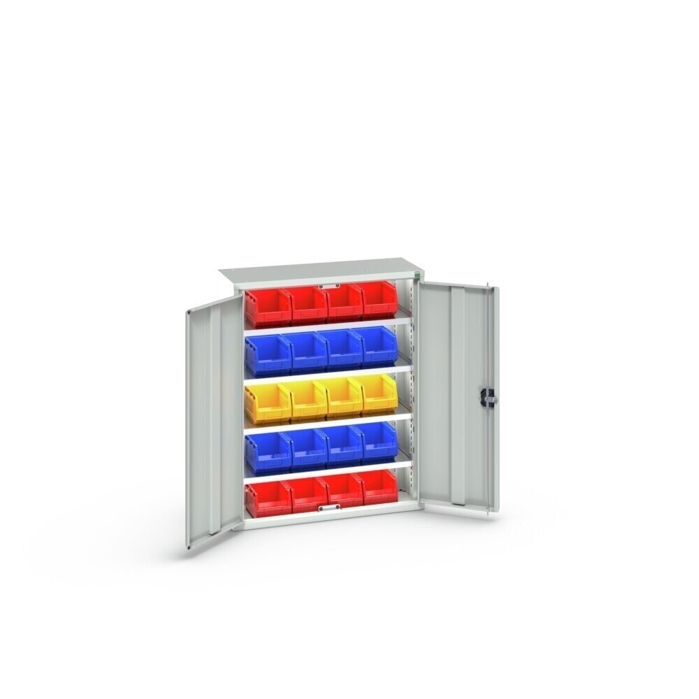 Immagine del prodotto n. 3: bott verso Armadio portaoggetti, con 4 ripiani e 20 contenitori a bocca di lupo, LxPxA: 800 x 350 x 1000 mm