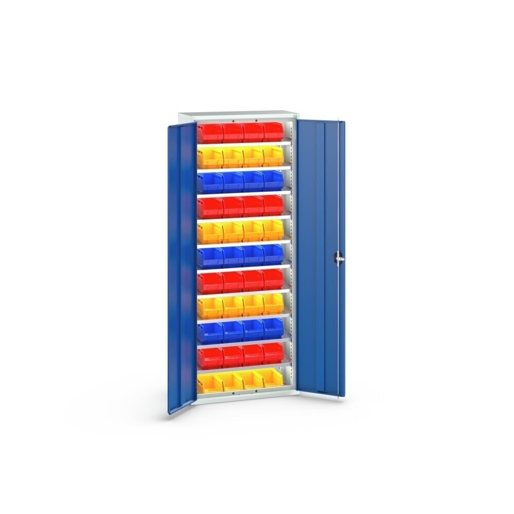 Immagine del prodotto n. 3: bott verso Armadio portaoggetti, con 10 ripiani e 44 contenitori a bocca di lupo, LxPxA: 800 x 350 x 2000 mm