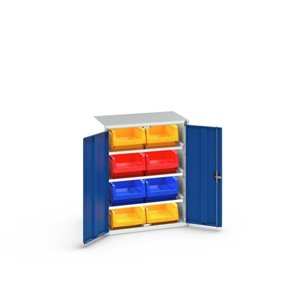 bott verso Armadio portaoggetti, con 3 ripiani e 8 contenitori a bocca di lupo, LxPxA: 800 x 550 x 1000 mm Immagine del prodotto n. 3: bott verso Armadio portaoggetti, con 3 ripiani e 8 contenitori a bocca di lupo, LxPxA: 800 x 550 x 1000 mm