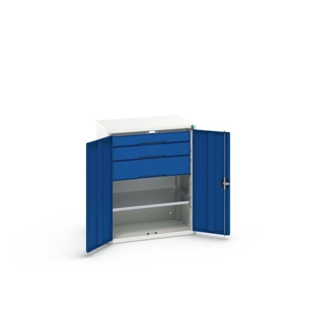Armadio complementare bott verso con cassetti, con 1 ripiano e 3 cassetti, LxPxA: 800 x 550 x 1000 mm Immagine del prodotto n. 4: Armadio complementare bott verso con cassetti, con 1 ripiano e 3 cassetti, LxPxA: 800 x 550 x 1000 mm