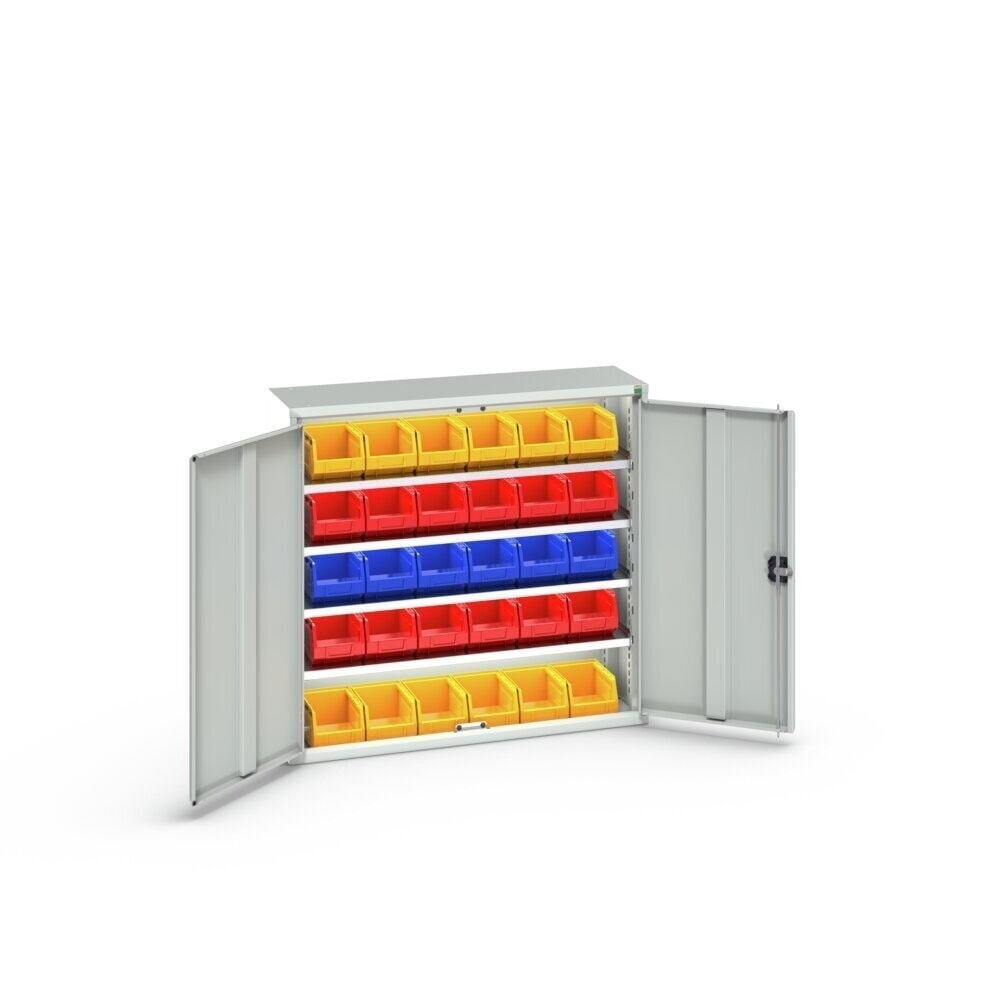 Immagine del prodotto n. 3: bott verso Armadio portaoggetti, con 4 ripiani e 30 contenitori a bocca di lupo, LxPxA: 1050 x 350 x 1000 mm