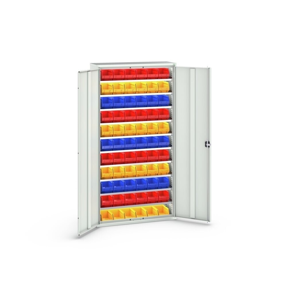 Immagine del prodotto n. 3: bott verso Armadio portaoggetti, con 10 ripiani e 66 contenitori a bocca di lupo, LxPxA: 1050 x 350 x 2000 mm